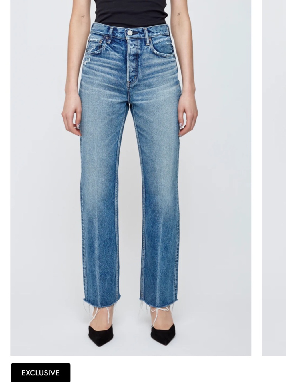Moussy Light Blue High-Rise Straight Leg Jeans